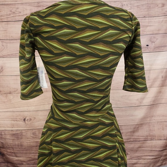 NWT LULAROE NICOLE GREEN SHORT SLEEVE DRESS WOMENS SIZE XXS 2XS NEW! - Picture 5 of 10
